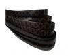 Design Embossed Leather Cord - 10mm - Chain style-Dark Brown