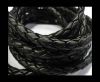 Fine Braided Nappa Leather Cords-6mm-BLACK