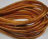 Round stitched nappa leather cord Metallic orange-6mm