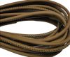 Round stitched nappa leather cord Pale brown-4mm