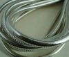 Round stitched nappa leather cord Silver-6mm