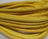 Round stitched nappa leather cord Snake-style-yellow-4mm