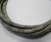 Round stitched nappa leather cord Snake-style -Version2-Grey-6mm