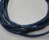 Round stitched nappa leather cord Snake-style -Version 1-Blue-6mm