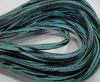 Round stitched nappa leather cord Zebra-Style -Green-4mm