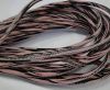 Round stitched nappa leather cord Zebra-Style -Rose-4mm
