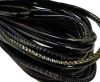 Round stitched nappa leather cord Black multicolor-4mm