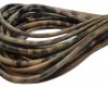 Round stitched nappa leather cord Leopard - 4mm