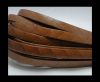 Flat Italian Leather- Stripes -10mm- Brown