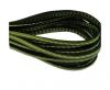 Flat Leather Italian Cord With Thick Stitch-5mm-Green
