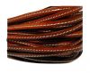 Flat Leather Italian Stitched 5mm - Brick