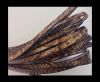 Flat leather Snake Style with glitter - 5 mm - Dark Brown