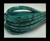 Flat leather with with crossed lines-5MM-Turquoise