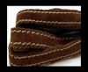 Flat Suede Leather Double Stitched 27902-Brown- 10mm