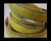 Hair-on leather with Chain - Yellow - 10mm