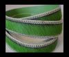 Hair-on leather with Chain - Green  - 10mm