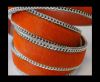 Hair-on leather with Chain - Orange - 10mm