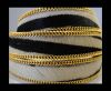 Hair-On Leather with Gold Chain-SE-Zebra-14mm