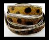 Hair-on leather with Chain-Dalmatian Brown (big dots)-14mm