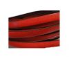 Italian Flat Leather-Black Edges - Red