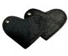 KC-Key Cord Heart Shape 4cm black hair-on