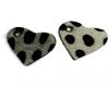 KC-Key Cord Heart Shape 4cm dalmata green hair-on