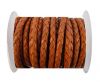 Round Braided Leather Cord SE/B/Orange-4mm