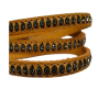 Real Nappa Flat Leather with swarovski crystals - 6mm - Orange