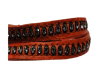 Real Nappa Flat Leather with swarovski crystals - 6mm - Red