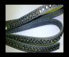 Real Nappa Flat Leather with swarovski crystals - 6mm - Grey