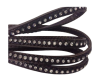 Real Nappa Flat Leather with swarovski crystals-6mm-Dark brown