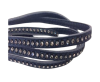 Real Nappa Flat Leather with swarovski crystals-6mm-Deep Emerald