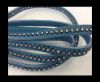 Real Nappa Flat Leather with swarovski crystals-6mm-Teal