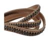 Real Nappa Flat Leather with swarovski crystals - 6mm - salmon