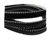 Real Nappa Flat Leather with steel balls chains - 10mm - Black