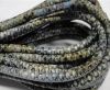 Real Nappa Leather cords Round-Snake Skin Light blue python-6mm