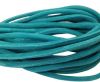 Round stitched nappa leather cord 4mm-Turquoise