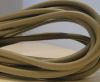 Round stitched nappa leather cord Natural Grey-6mm