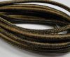 Round stitched nappa leather cord 6mm-Beige-Brown