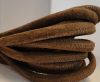 Round stitched nappa leather cord Brown -6mm