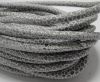 Round stitched nappa leather cord 4 mm - Breed style - Grey