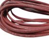 Real Round Nappa Leather cords-Lizard Prints-Red Lizard- 4mm