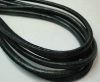 Round stitched nappa leather cord 6mm-LIZARD BLACK + PAILL. WHITE