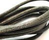 Round stitched nappa leather cord 6mm-Lizard Taupe