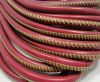 Round stitched nappa leather cord Red Light - 6 mm