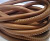 Round stitched nappa leather cord  Antique Brown - 6 mm