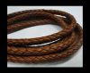 Round Braided Leather Cord-TERRACOTTA -8mm