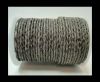 Round Braided Leather Cord-3mm- Matt Grey