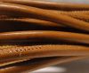 Round stitched nappa leather cord Snake-style -Shiny Mahagony -4mm