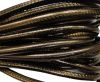 Round stitched nappa leather cord 4mm- Metallic bronze